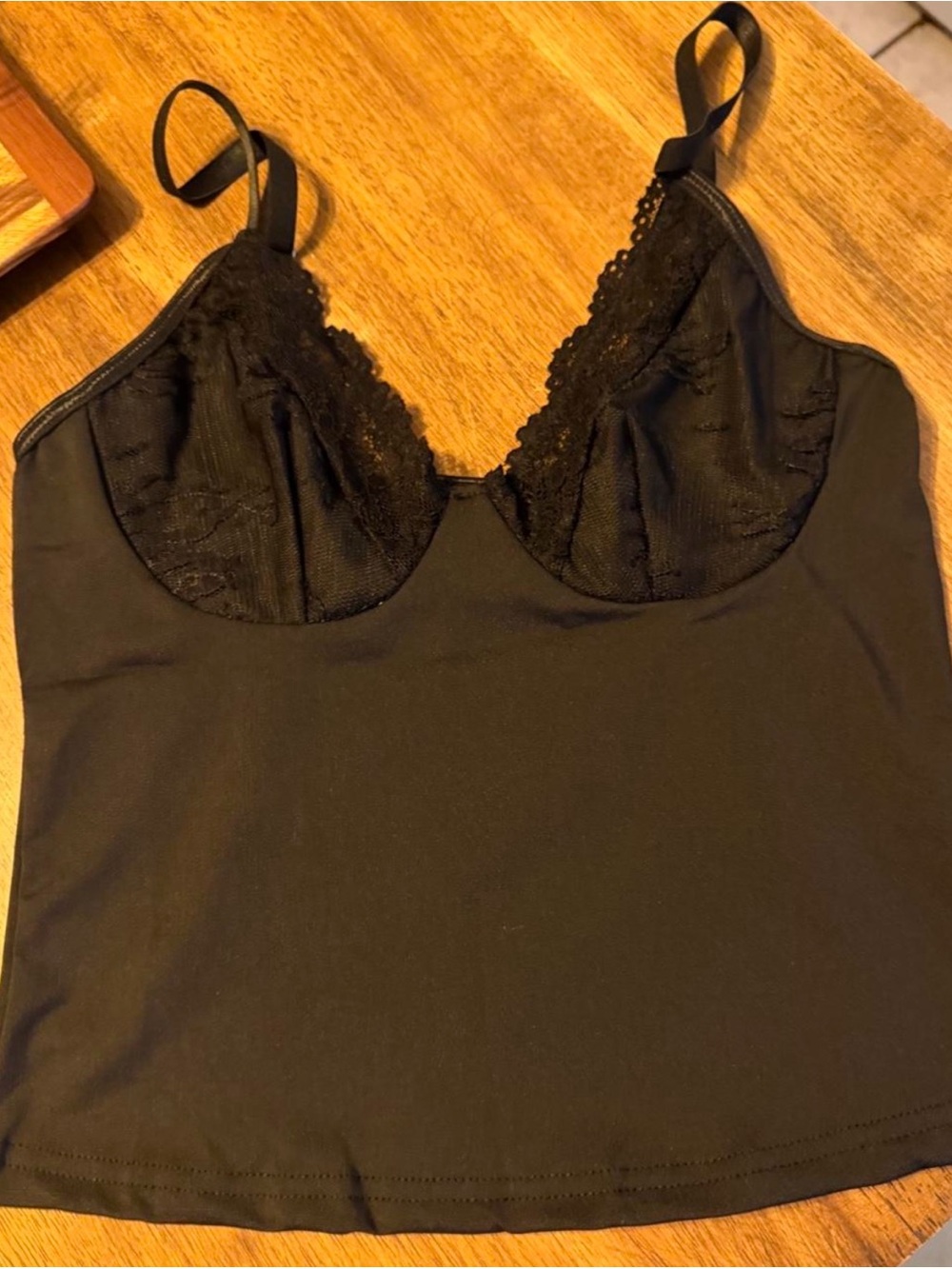 SHEIN Black Lace Trim Camisole Tank